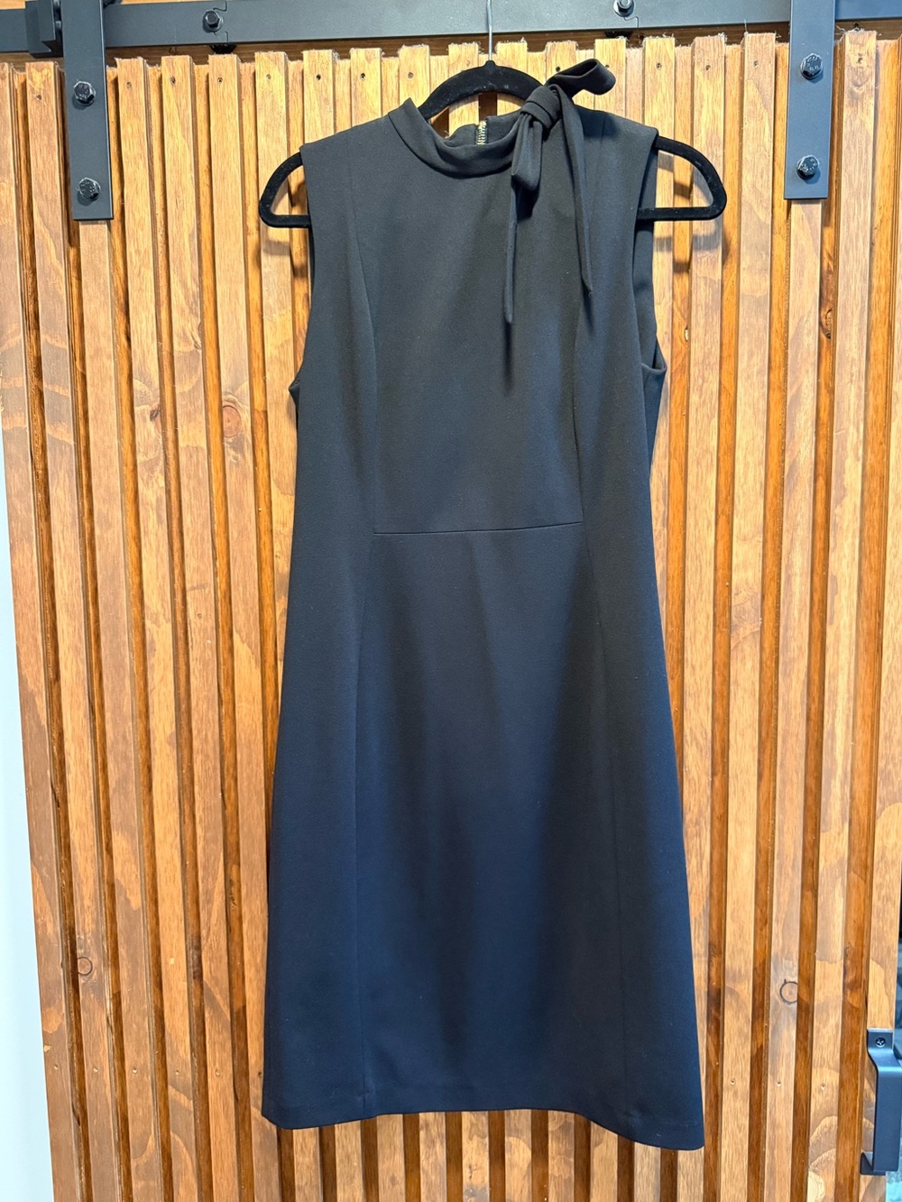 Calvin Klein Black Sleeveless Tie-Neck Mini Dress